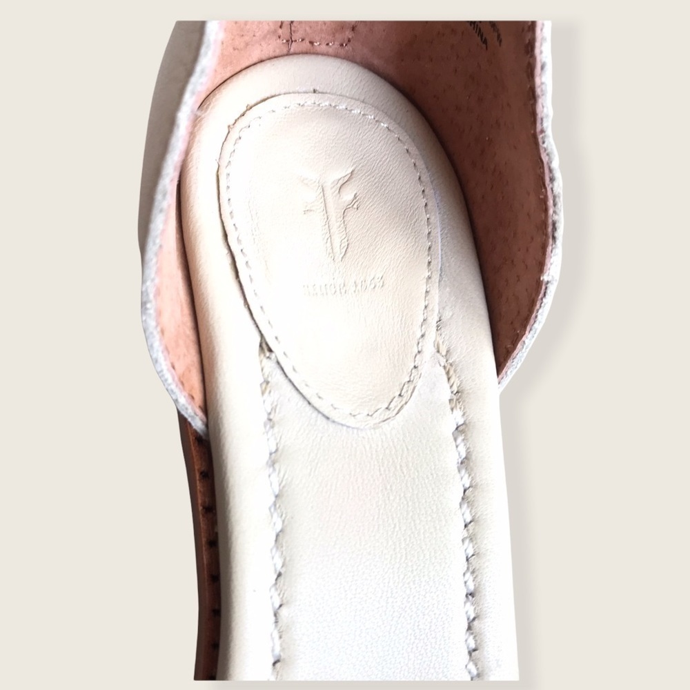 Frye Classic Cream Brielle Zip Block Ankle Heels - Picture 10 of 16